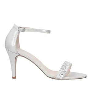 Carvela  Stiletto Heel Sandals Silver Metallic Sling back Size 37